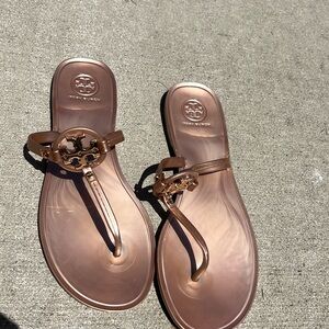 Tory Burch Rose Gold Jelly Thong Sandal- size 8